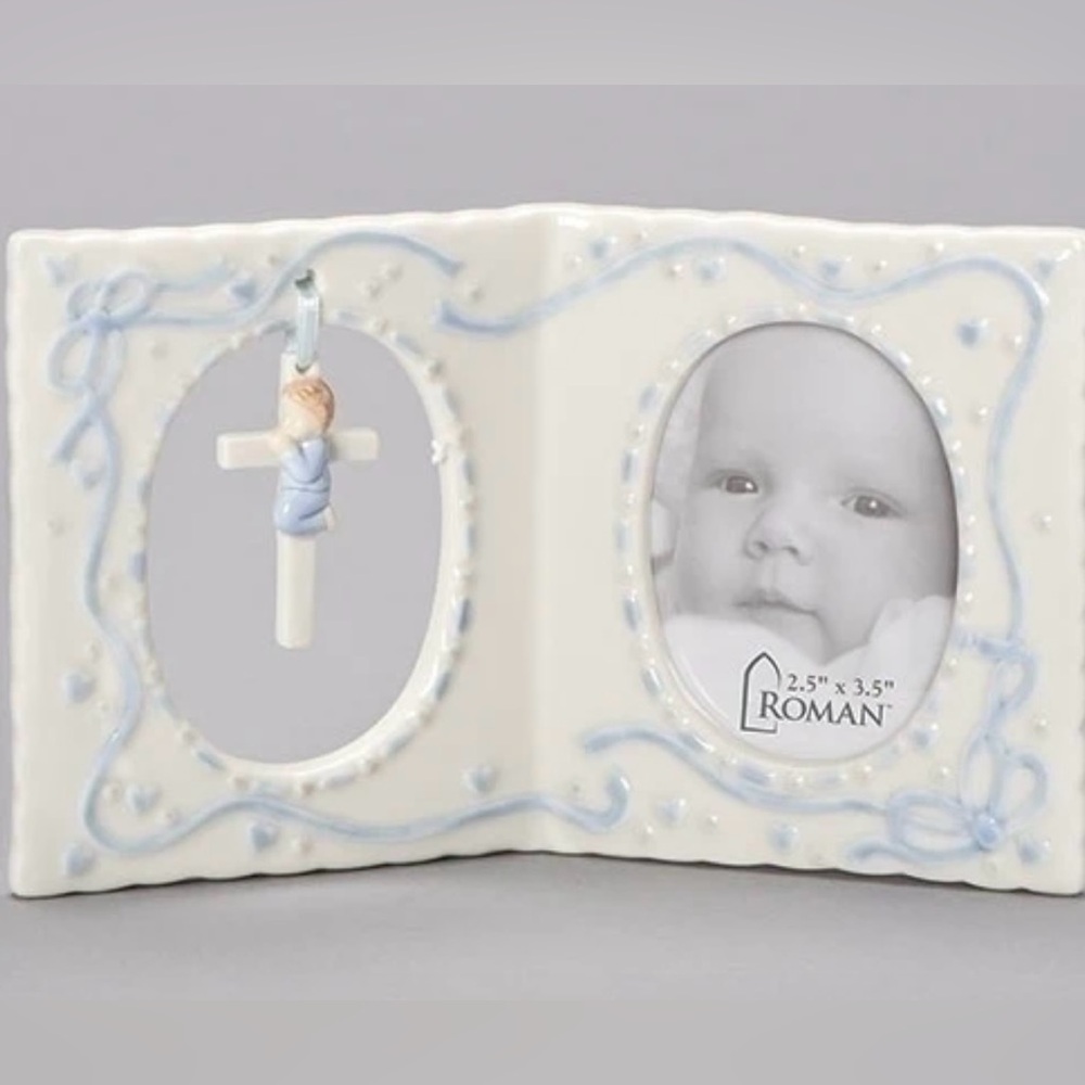 Roman 6x4 Porcelain Nursery Frame. Newborn | Decor | Heirloom | Christening